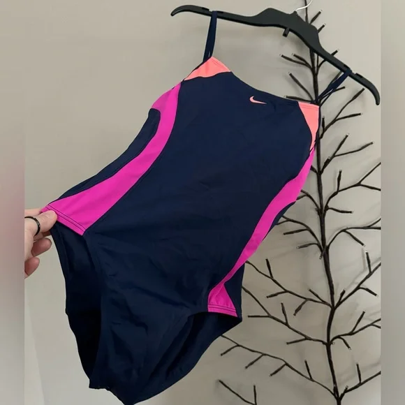 Brand new “Nike”women’s swimsuit.Size-L,color very dark blue/pink/orange.🧡 - Picture 4 of 6